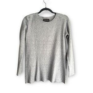 Michael Stars Light Gray Ribbed Knit Sweater Top
